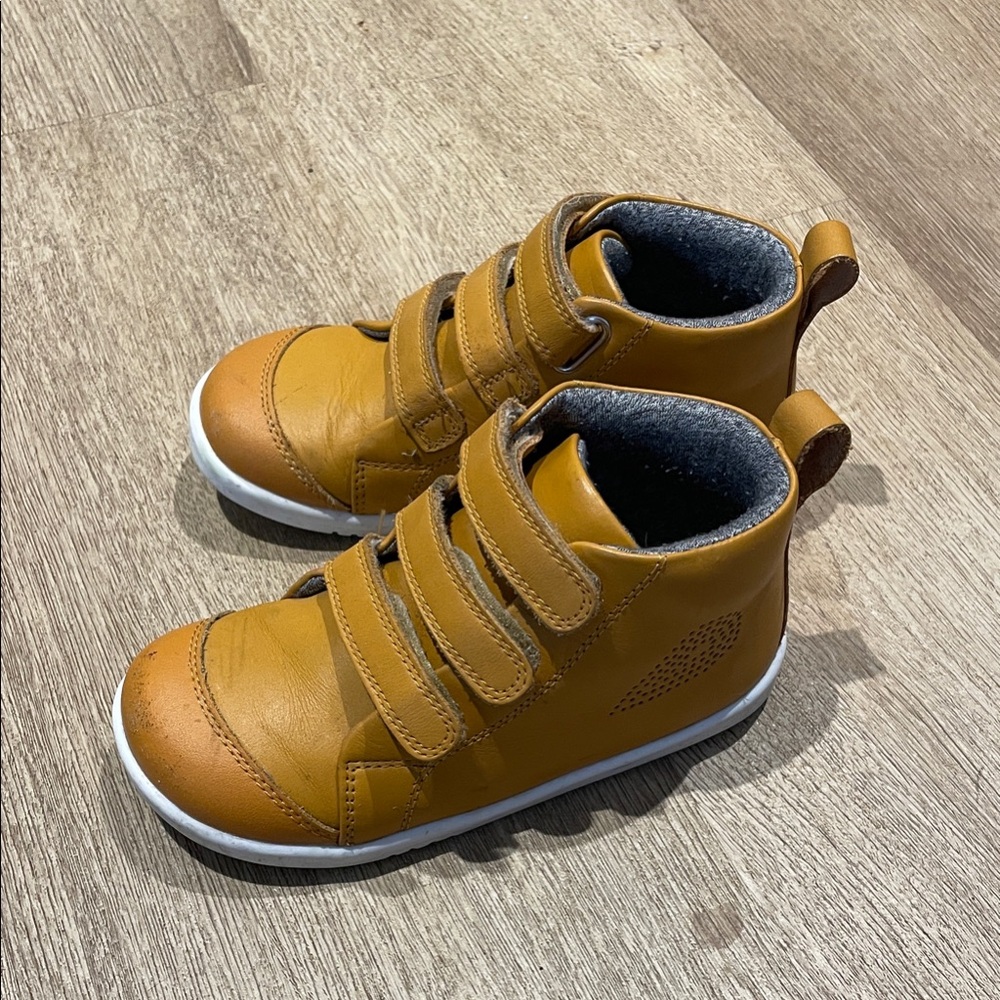 Bobux Brownish Orange Leather Kids Boots